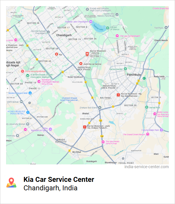 Kia Car Service Center Near Me, Chandigarh, India