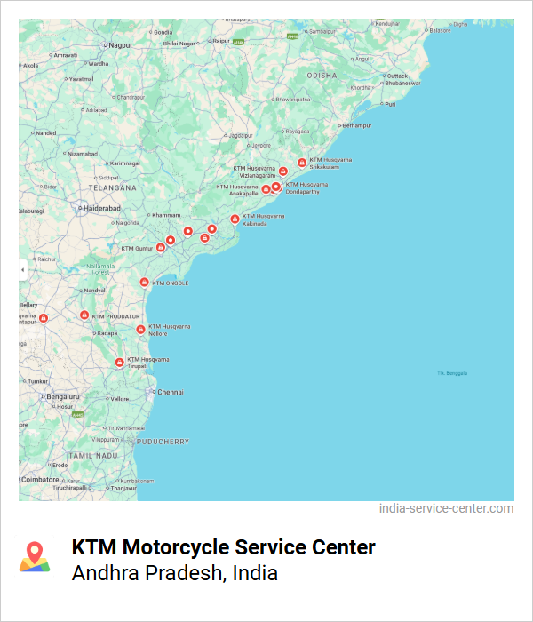 KTM Motorcycle Service Center Near Me, Andhra Pradesh, India