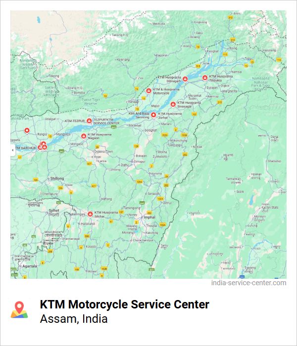 KTM Motorcycle Service Center Near Me, Assam, India