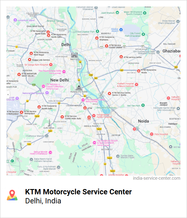 KTM Motorcycle Service Center Near Me, Delhi, India