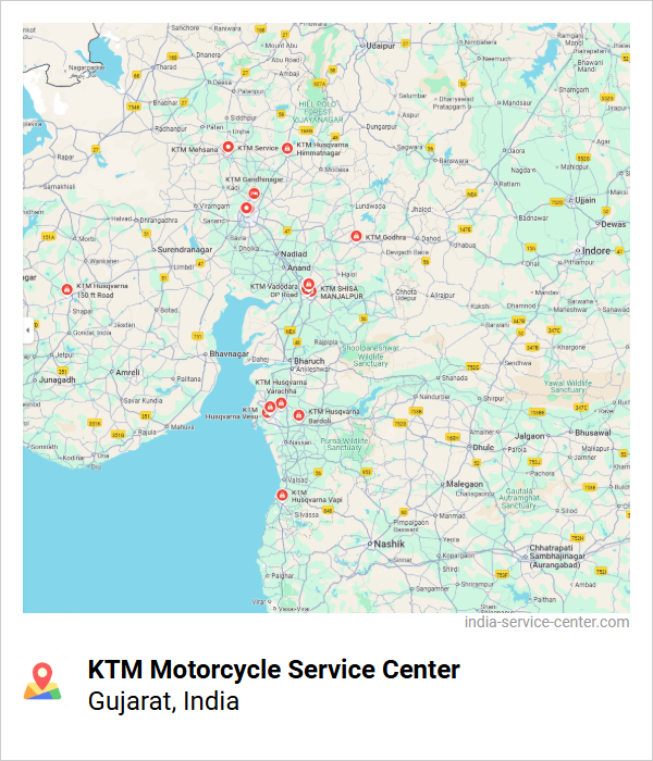 KTM Motorcycle Service Center Near Me, Gujarat, India