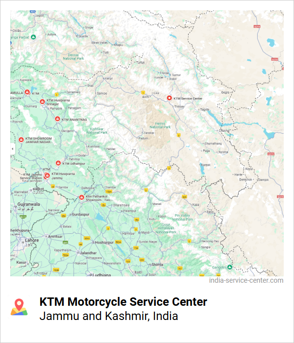 KTM Motorcycle Service Center Near Me, Jammu and Kashmir, India