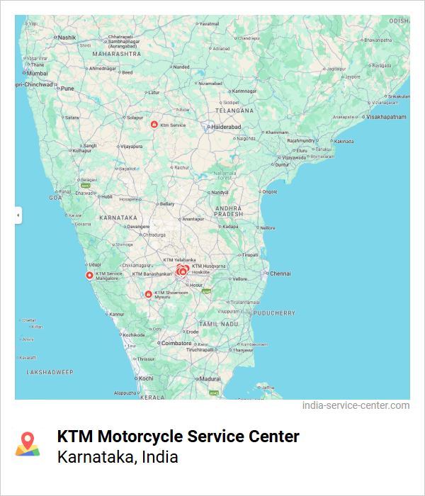 KTM Motorcycle Service Center Near Me, Karnataka, India
