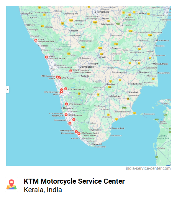 KTM Motorcycle Service Center Near Me, Kerala, India
