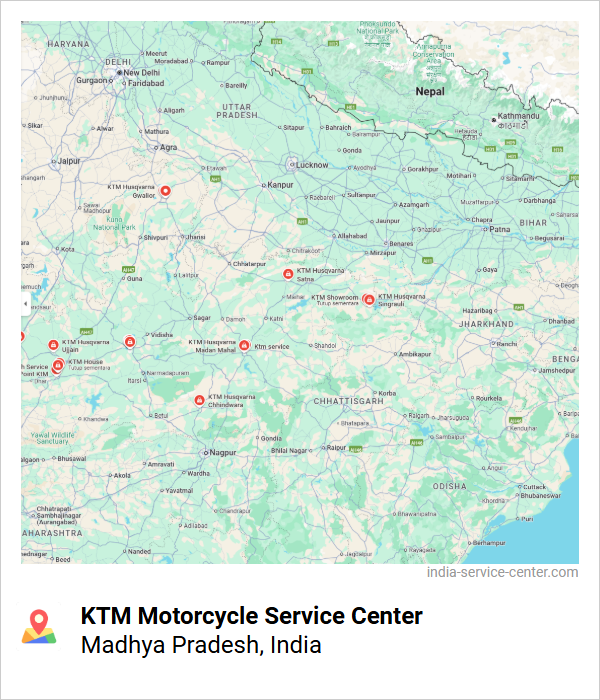 KTM Motorcycle Service Center Near Me, Madhya Pradesh, India