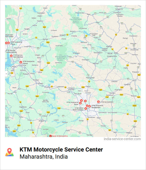 KTM Motorcycle Service Center Near Me, Maharashtra, India