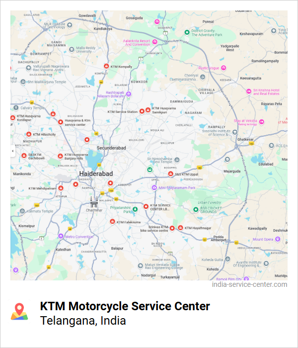 KTM Motorcycle Service Center Near Me, Telangana, India