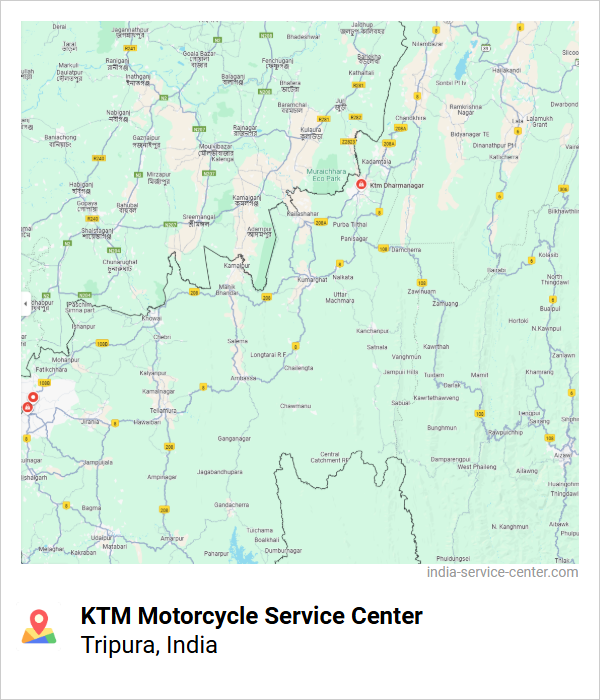 KTM Motorcycle Service Center Near Me, Tripura, India