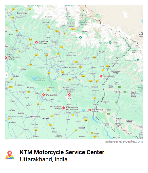 KTM Motorcycle Service Center Near Me, Uttarakhand, India