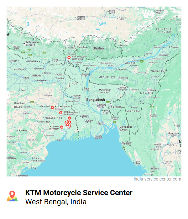 KTM Motorcycle Service Center Near Me, West Bengal, India