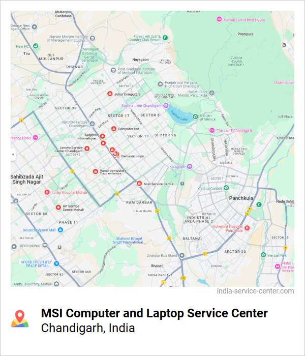 MSI Computer and Laptop Service Center Near Me, Chandigarh, India