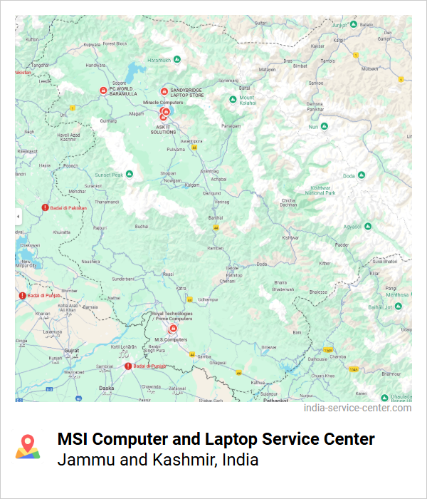 MSI Computer and Laptop Service Center Near Me, Jammu and Kashmir, India