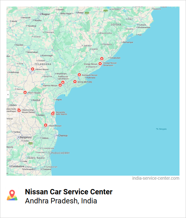 Nissan Car Service Center Near Me, Andhra Pradesh, India