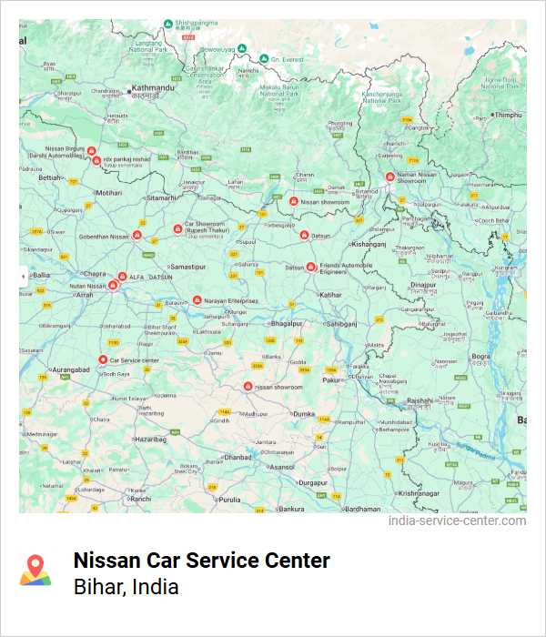 Nissan Car Service Center Near Me, Bihar, India