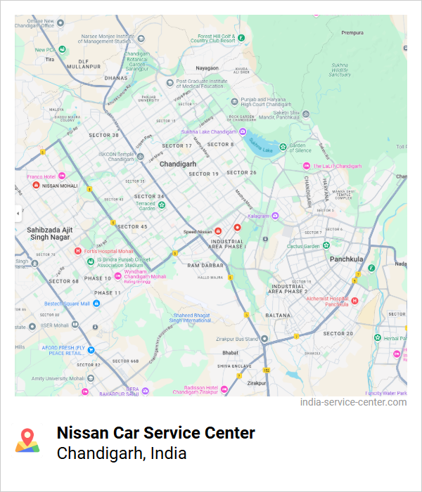 Nissan Car Service Center Near Me, Chandigarh, India
