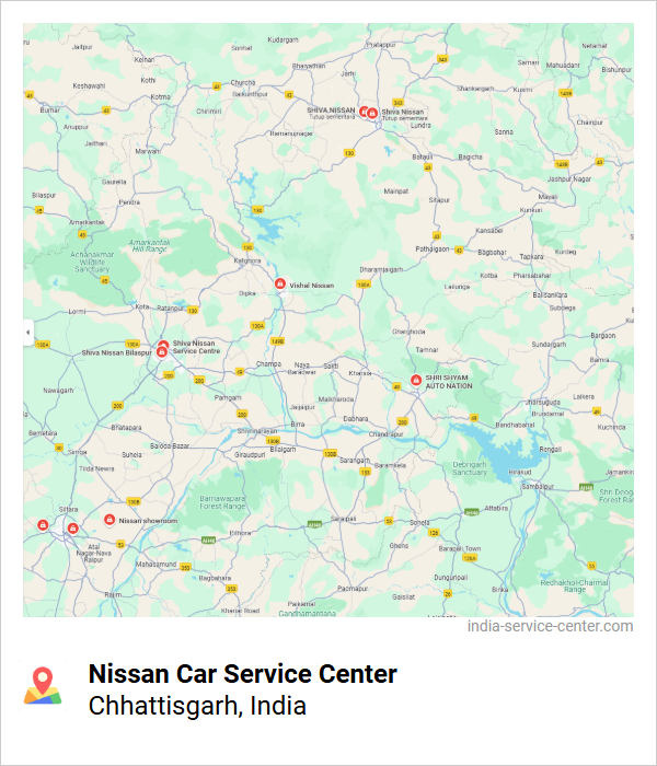 Nissan Car Service Center Near Me, Chhattisgarh, India