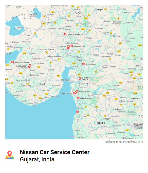 Nissan Car Service Center Near Me, Gujarat, India