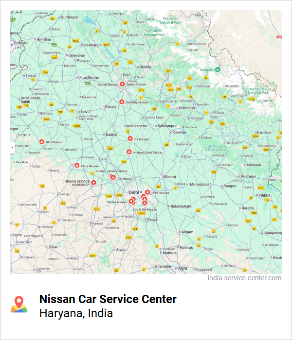 Nissan Car Service Center Near Me, Haryana, India