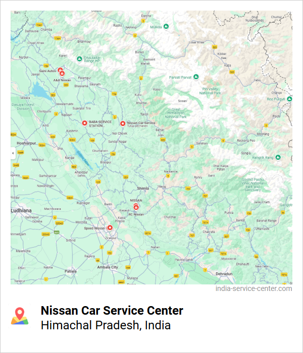 Nissan Car Service Center Near Me, Himachal Pradesh, India