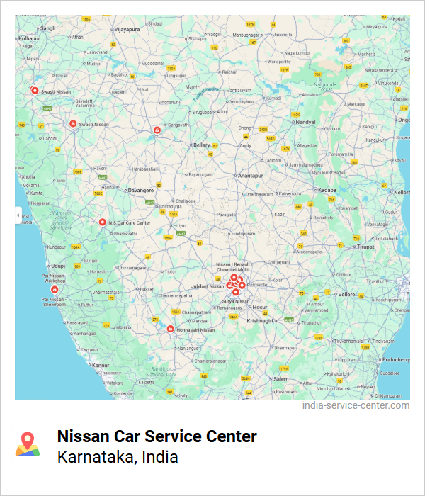 Nissan Car Service Center Near Me, Karnataka, India
