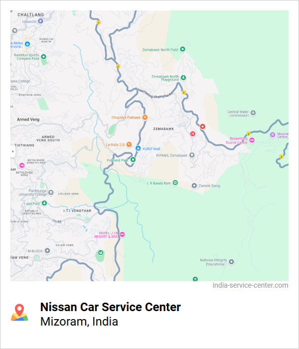 Nissan Car Service Center Near Me, Mizoram, India