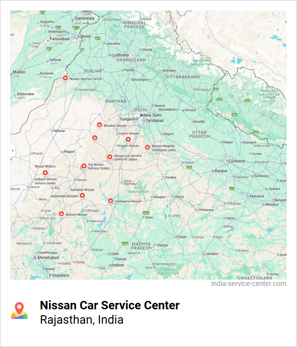 Nissan Car Service Center Near Me, Rajasthan, India