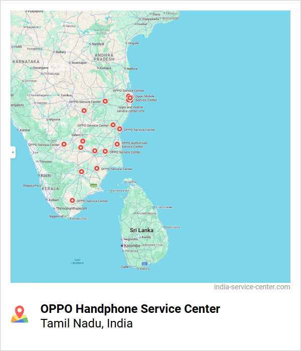 OPPO Handphone Service Center Near Me, Tamil Nadu, India