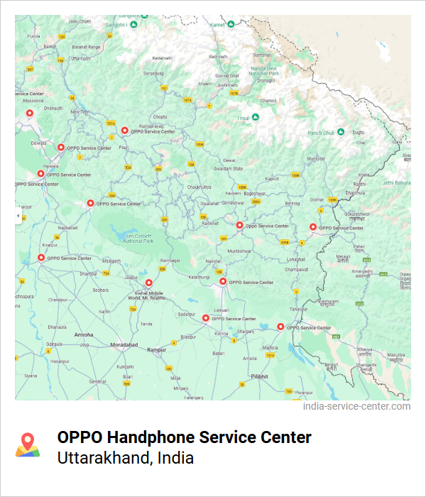 OPPO Handphone Service Center Near Me, Uttarakhand, India