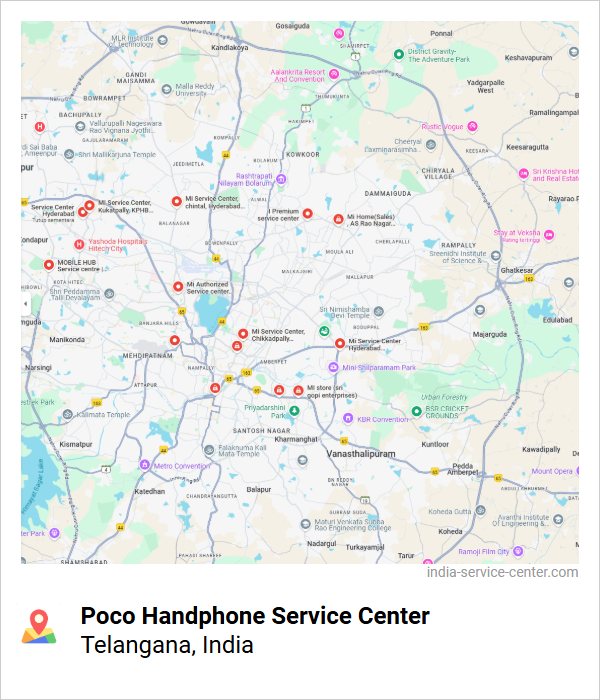 Poco Handphone Service Center Near Me, Telangana, India