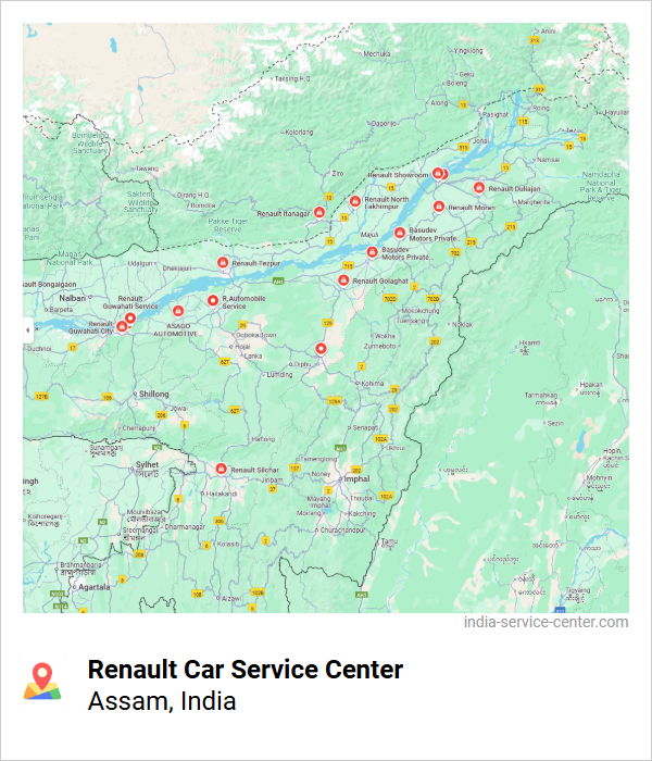 Renault Car Service Center Near Me, Assam, India