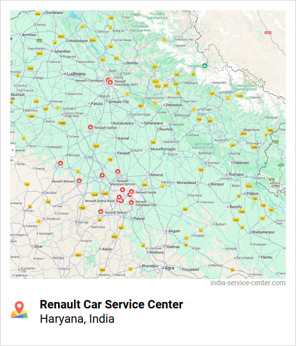 Renault Car Service Center Near Me, Haryana, India