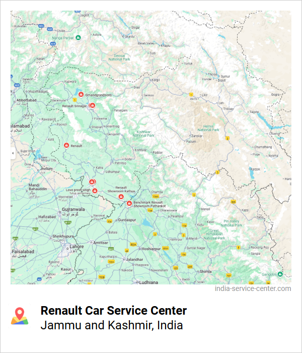 Renault Car Service Center Near Me, Jammu and Kashmir, India
