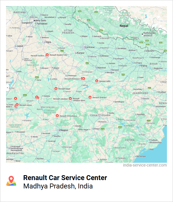 Renault Car Service Center Near Me, Madhya Pradesh, India