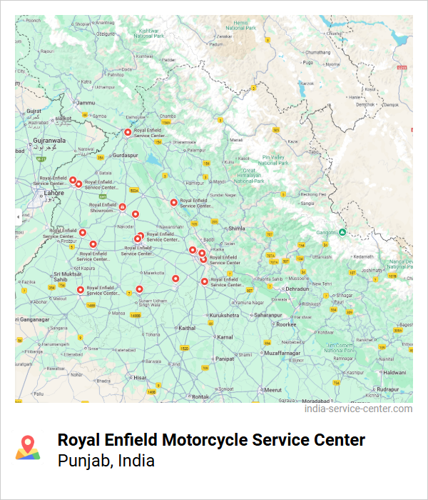 Royal Enfield Motorcycle Service Center Near Me, Punjab, India