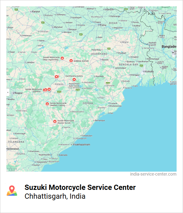 Suzuki Motorcycle Service Center Near Me, Chhattisgarh, India
