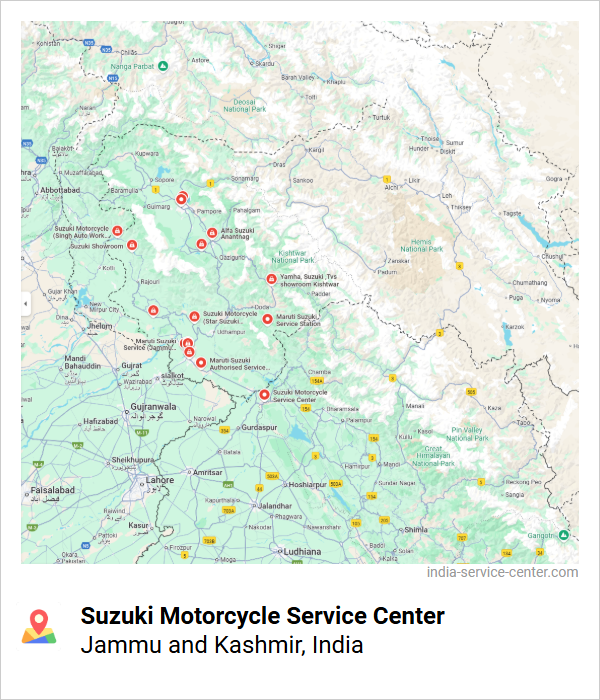 Suzuki Motorcycle Service Center Near Me, Jammu and Kashmir, India