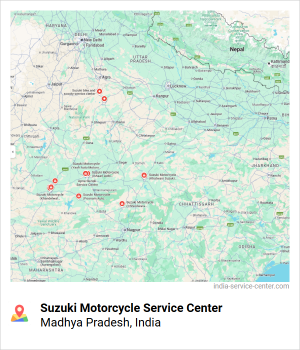 Suzuki Motorcycle Service Center Near Me, Madhya Pradesh, India