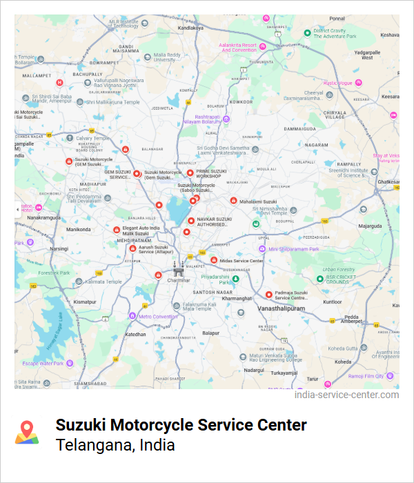 Suzuki Motorcycle Service Center Near Me, Telangana, India