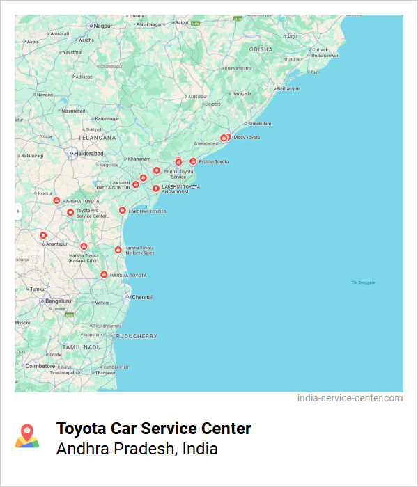 Toyota Car Service Center Near Me, Andhra Pradesh, India