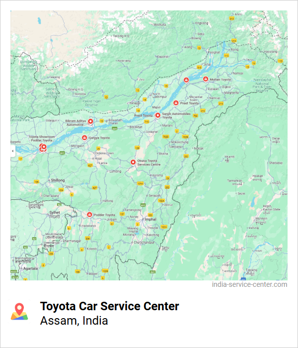 Toyota Car Service Center Near Me, Assam, India