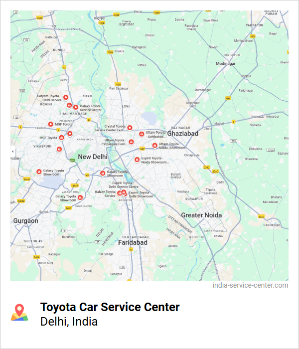 Toyota Car Service Center Near Me, Delhi, India