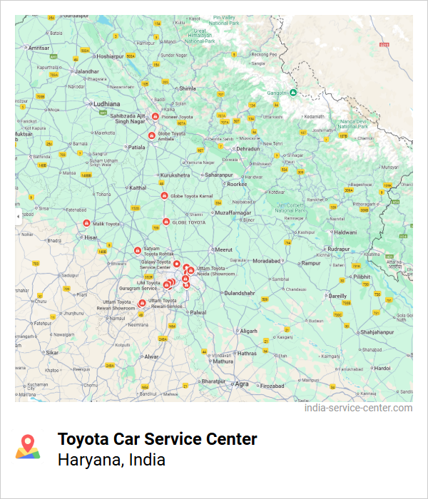 Toyota Car Service Center Near Me, Haryana, India
