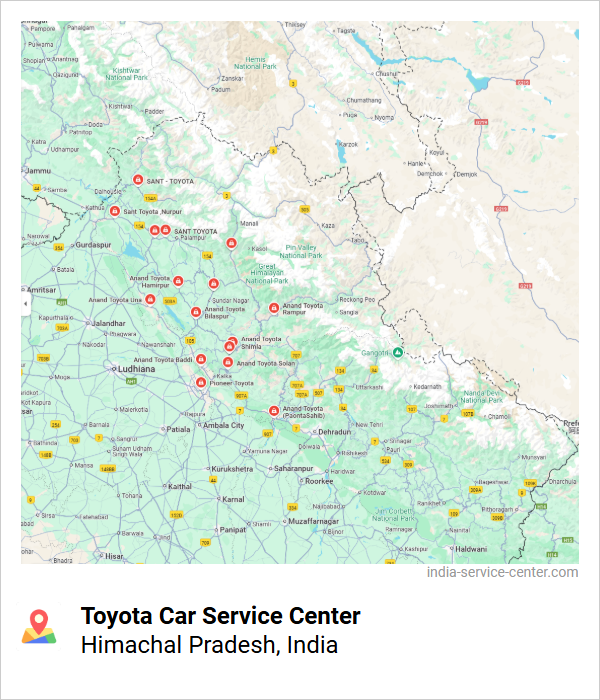 Toyota Car Service Center Near Me, Himachal Pradesh, India
