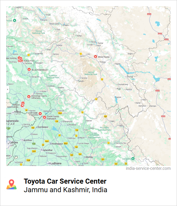 Toyota Car Service Center Near Me, Jammu and Kashmir, India