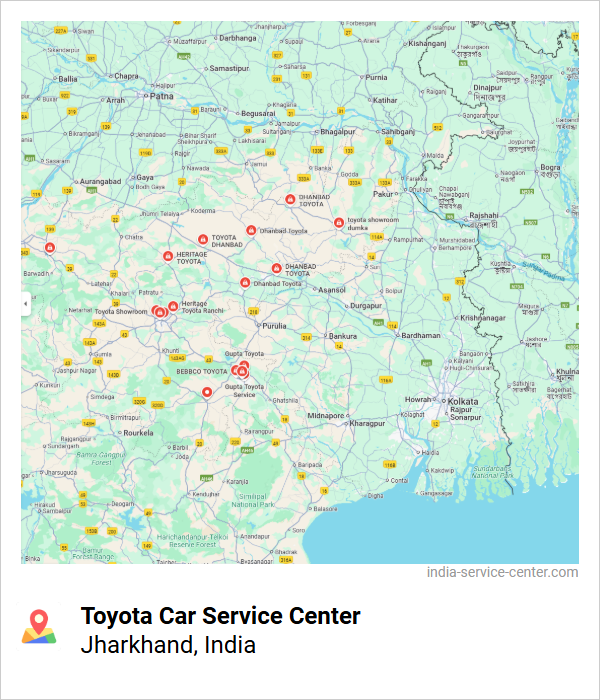 Toyota Car Service Center Near Me, Jharkhand, India