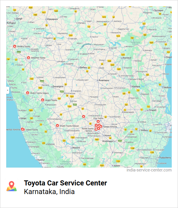 Toyota Car Service Center Near Me, Karnataka, India