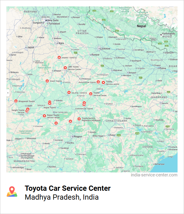 Toyota Car Service Center Near Me, Madhya Pradesh, India
