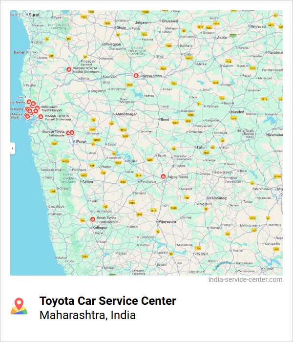 Toyota Car Service Center Near Me, Maharashtra, India