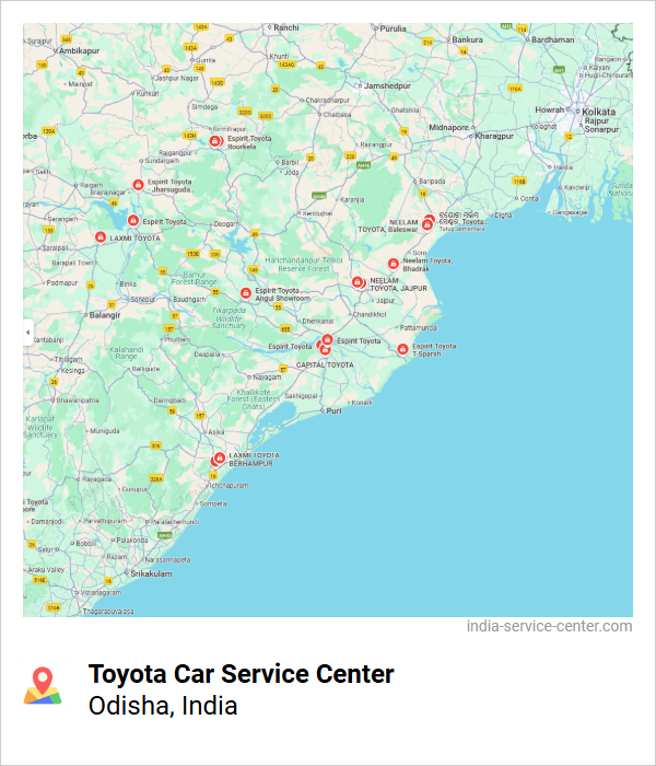 Toyota Car Service Center Near Me, Odisha, India