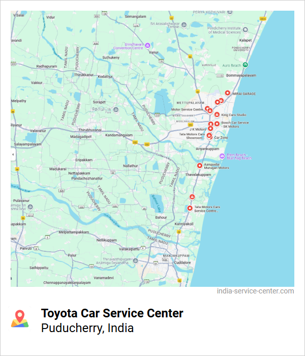 Toyota Car Service Center Near Me, Puducherry, India